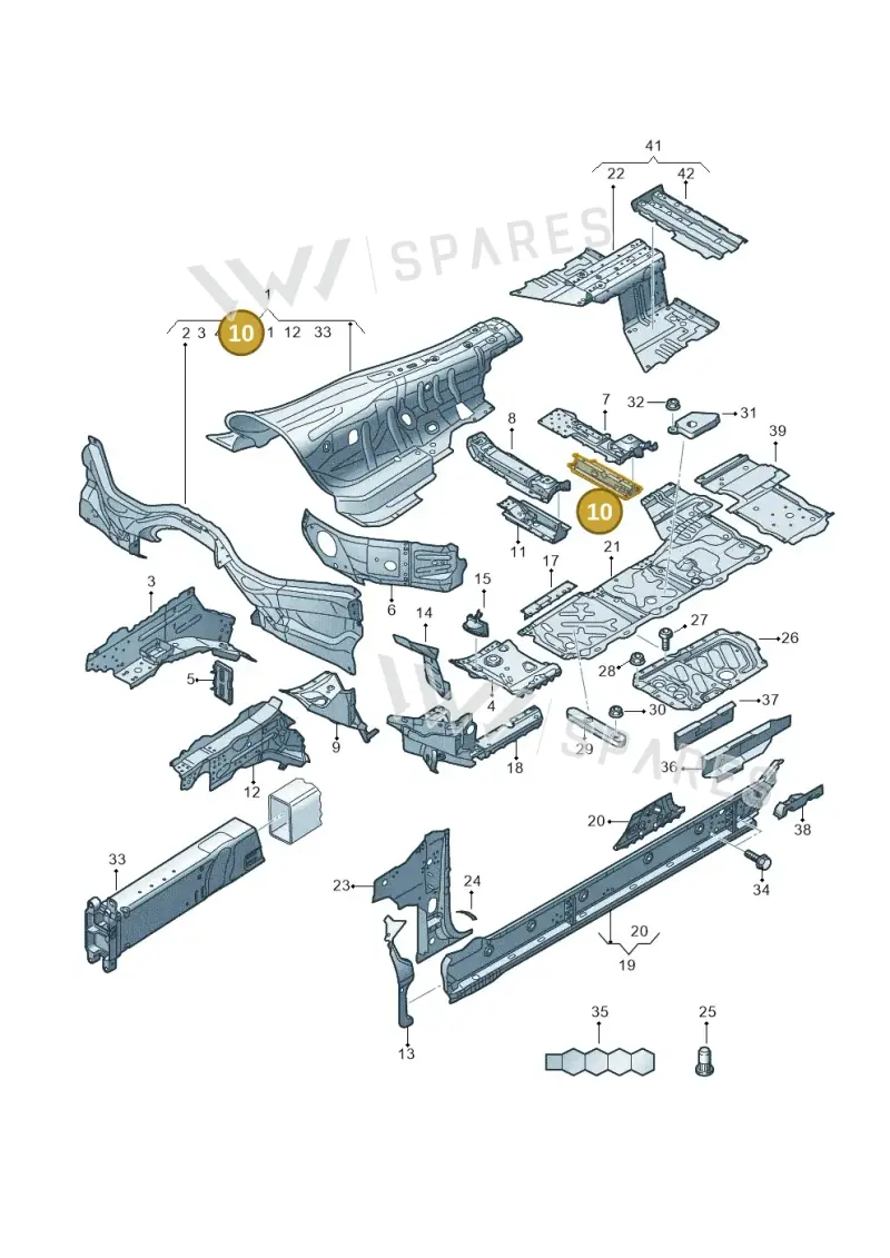 4N0803713A — Audi A8 (2017-2025) diagram 838803150, position 10