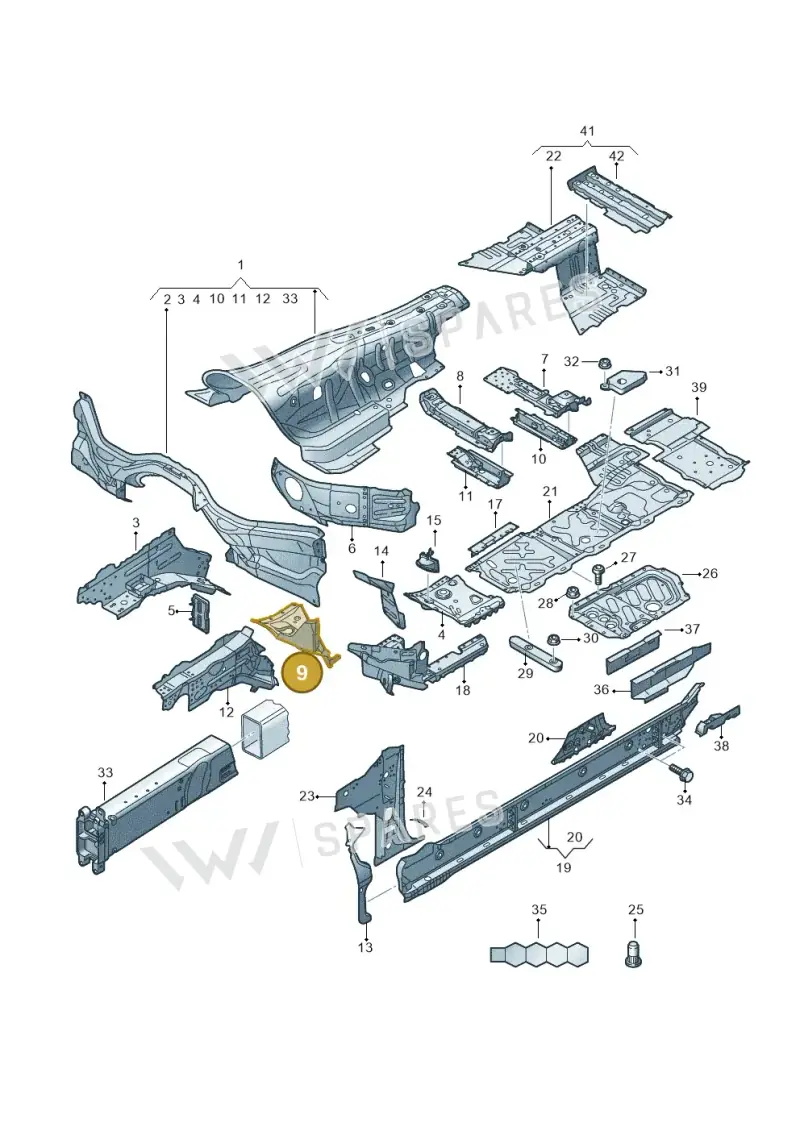 4N0803737E — Audi A8 (2017-2025) diagram 838803150, position 9