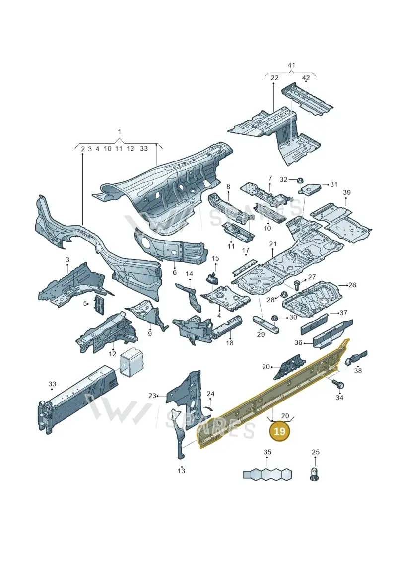 4N0803752E — Audi A8 (2017-2025) diagram 838803150, position 19
