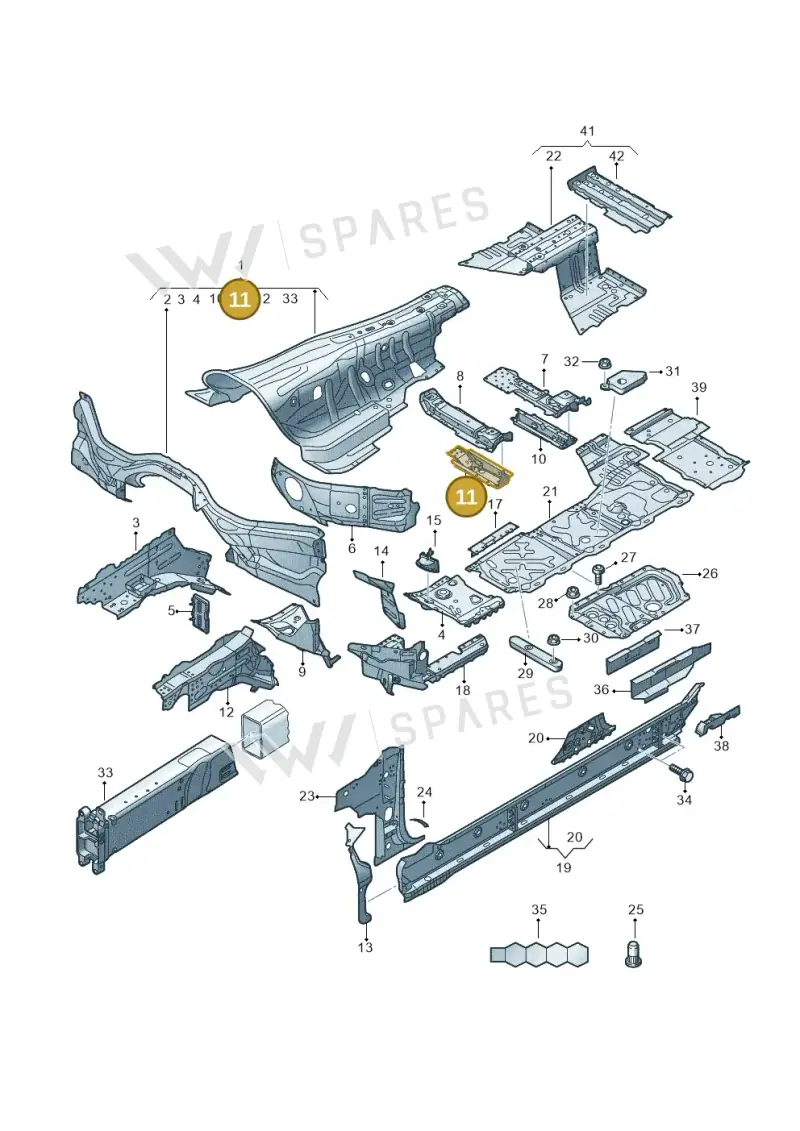 4N0804133 — Audi A8 (2017-2025) diagram 838803150, position 11