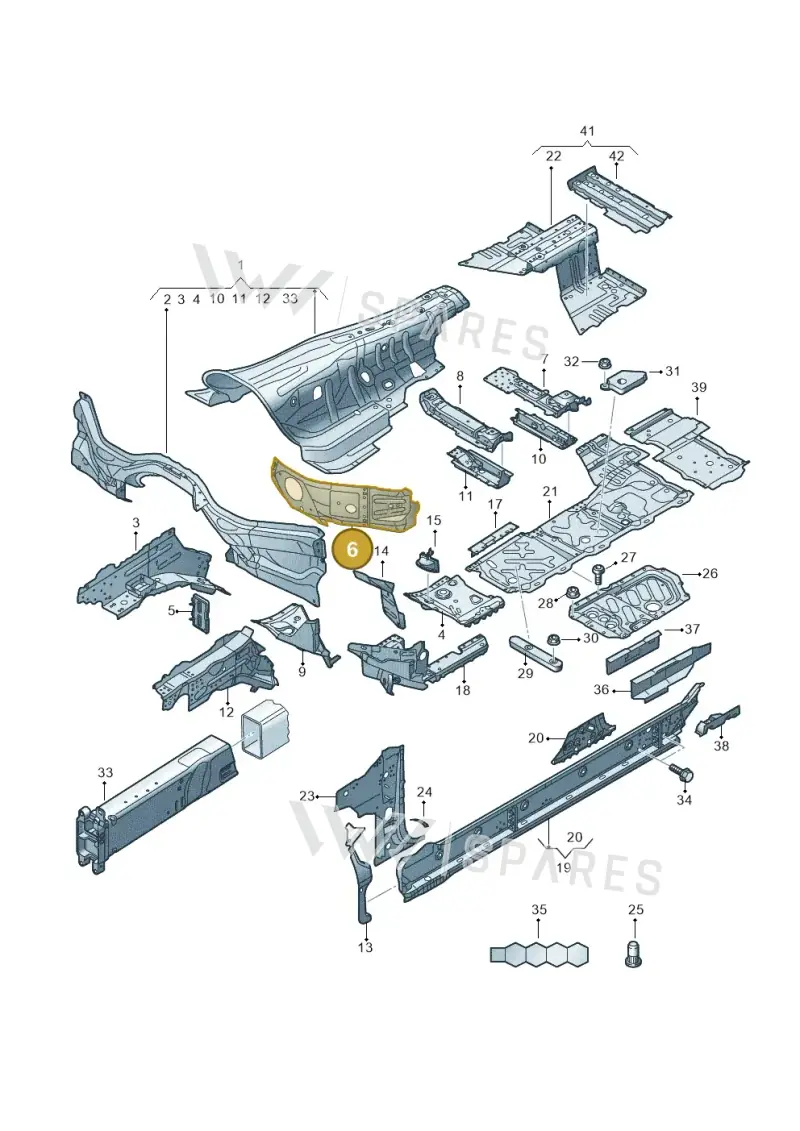 4N0805029F — Audi A8 (2017-2025) diagram 838803150, position 6