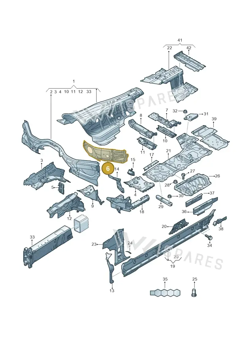 4N0805030F — Audi A8 (2017-2025) diagram 838803150, position 6