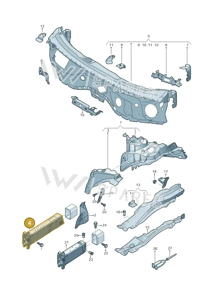 4N0805101TD — Audi A8 (2017-2025) diagram 838805100, position 4