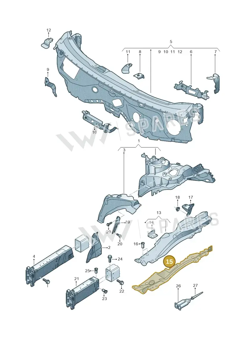 4N0805157A — Audi A8 (2017-2025) diagram 838805100, position 15