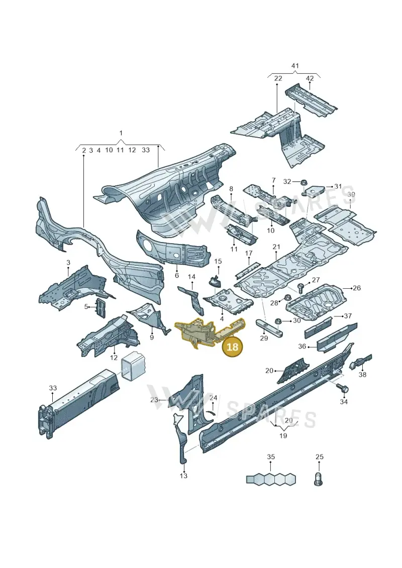 4N0805316F — Audi A8 (2017-2025) diagram 838803150, position 18