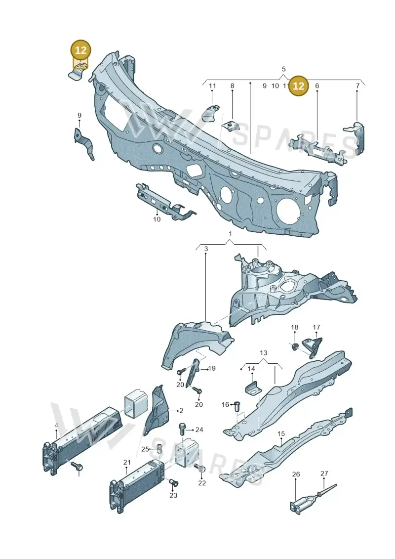 4N0805327B — Audi A8 (2017-2025) diagram 838805100, position 12