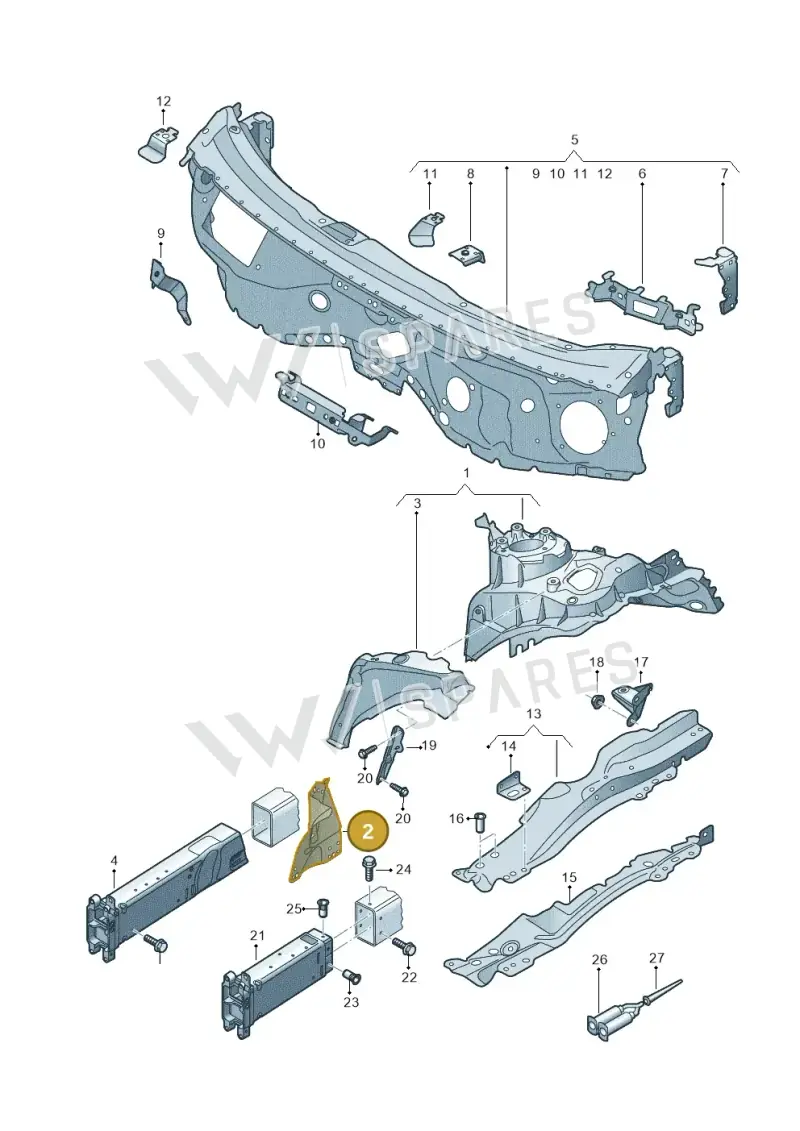 4N0805535D — Audi A8L (2017-2022) diagram 838805100, position 2