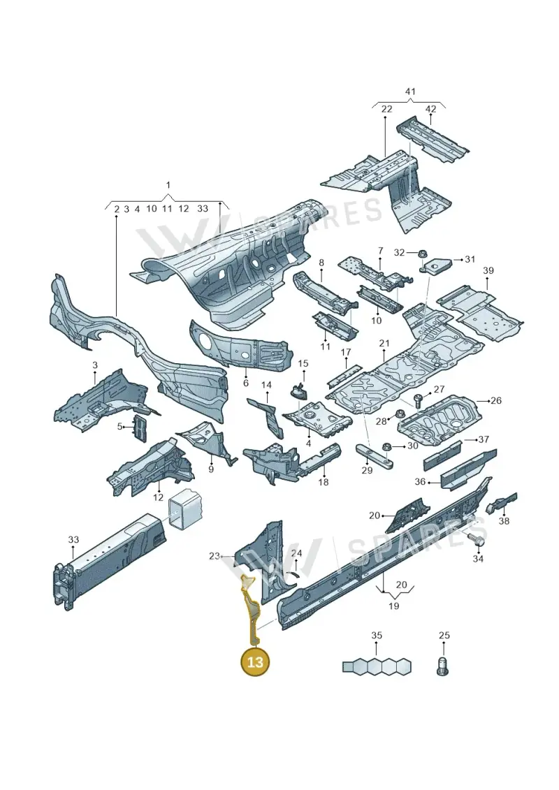 4N0805845B — Audi A8 (2017-2025) diagram 838803150, position 13