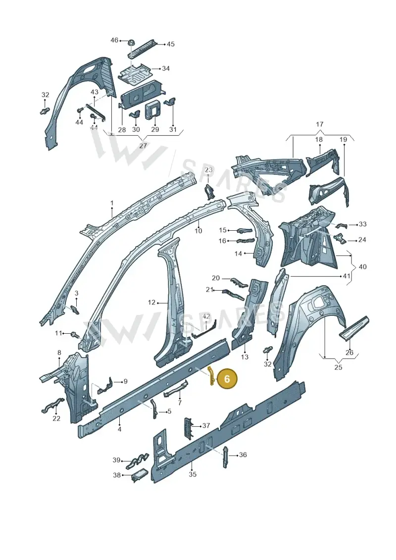 4N0806093C — Audi A8 (2017-2025) diagram 838809000, position 6