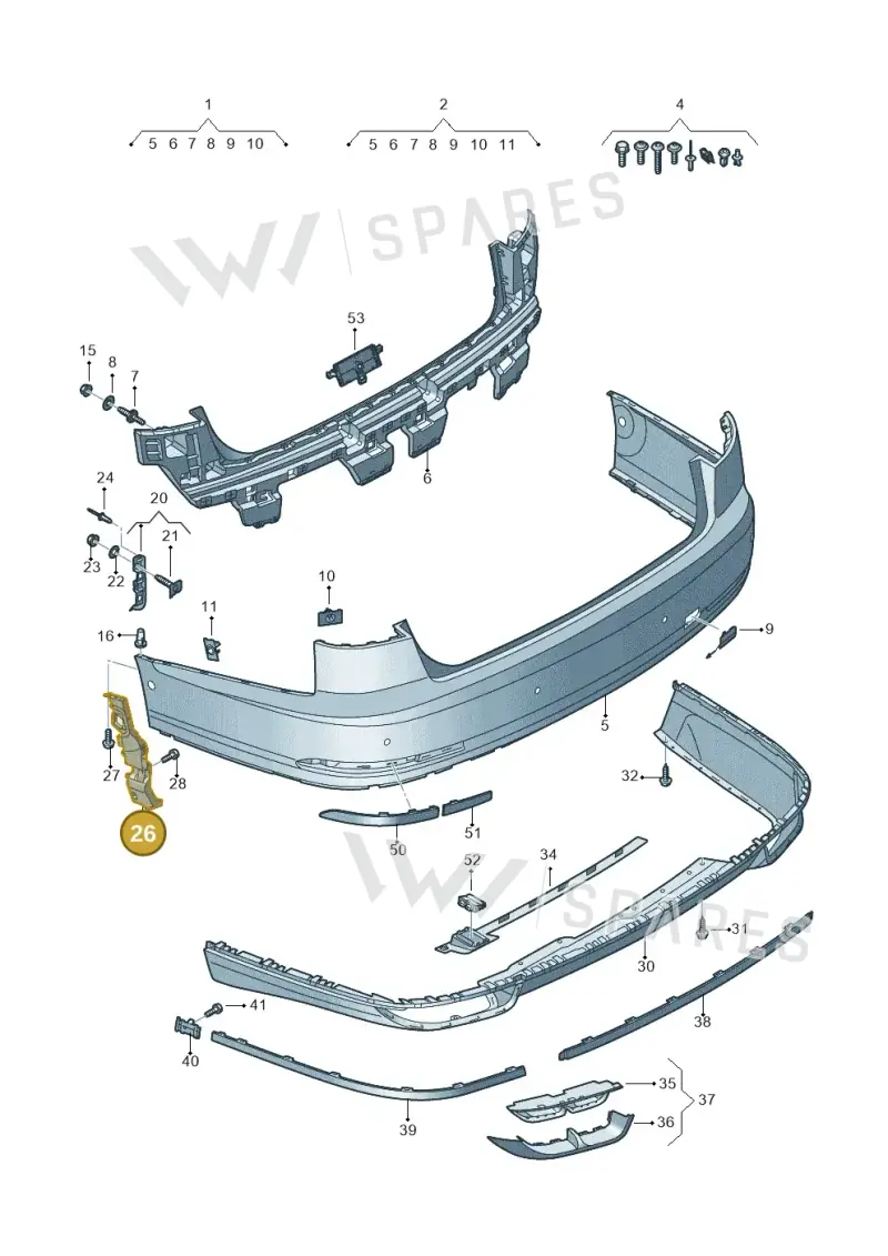 4N0807096B — Audi A8L (2017-2022) diagram 838807600, position 26