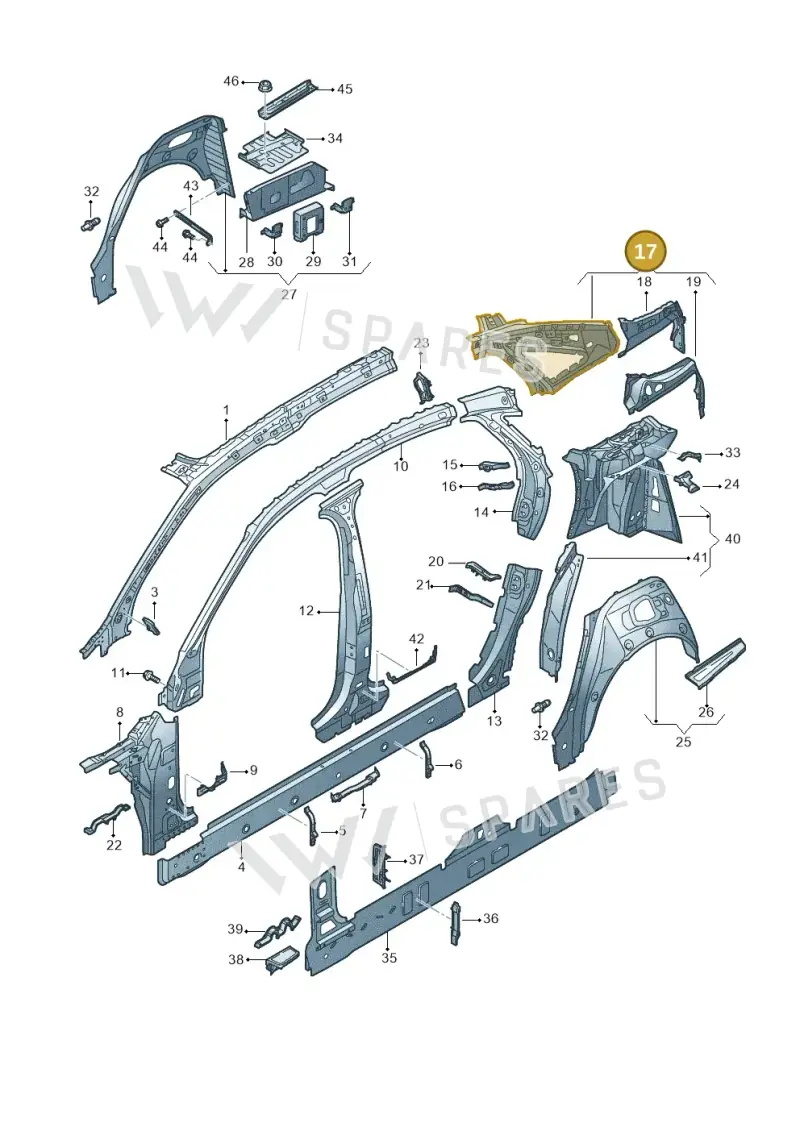 4N0809042L — Audi A8 (2017-2025) diagram 838809000, position 17