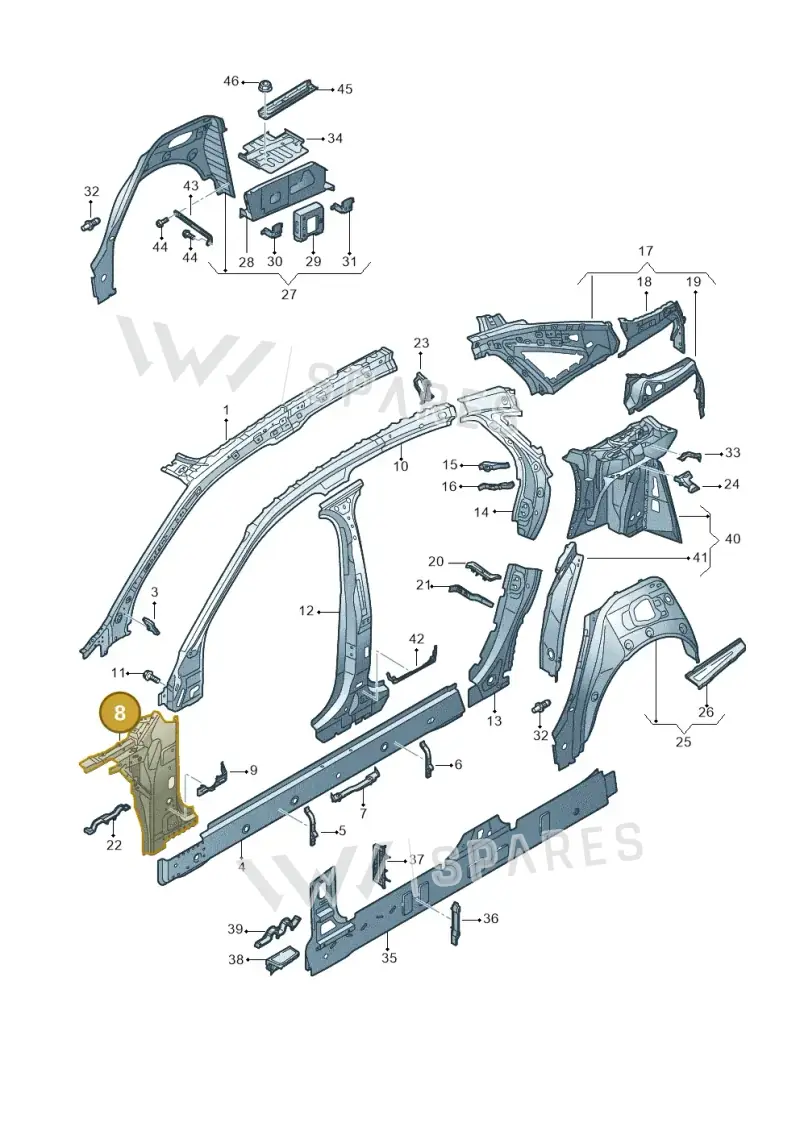 4N0809056TA — Audi A8 (2017-2025) diagram 838809000, position 8