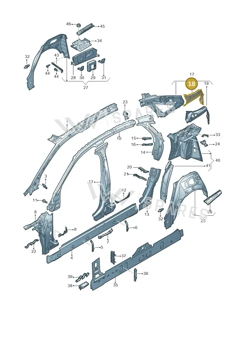 4N0809066 — Audi A8 (2017-2025) diagram 838809100, position 18