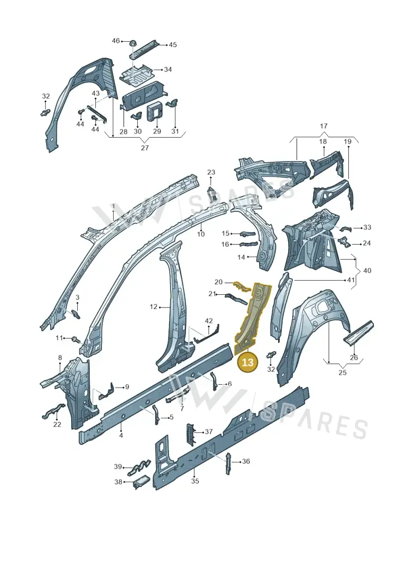 4N0809263D — Audi A8 (2017-2025) diagram 838809000, position 13