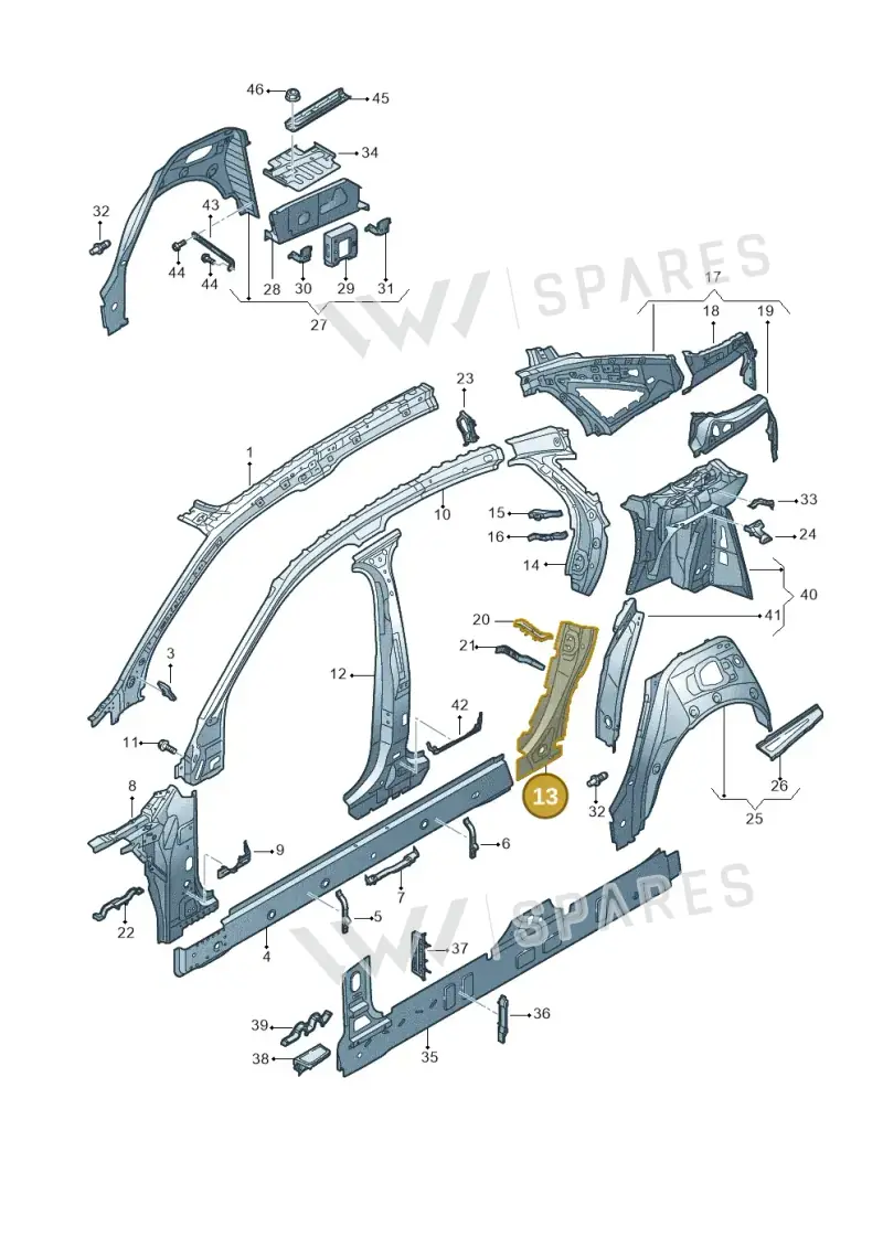 4N0809264D — Audi A8 (2017-2025) diagram 838809000, position 13
