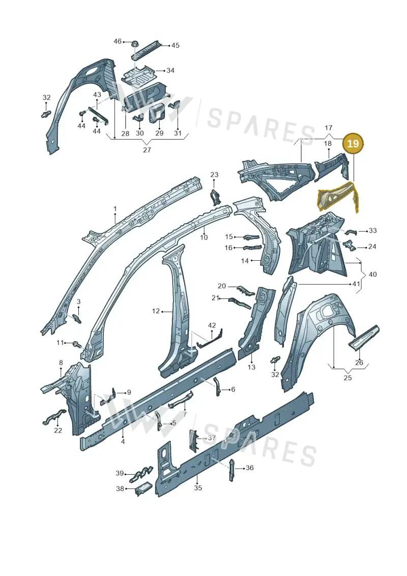 4N0809306C — Audi A8 (2017-2025) diagram 838809000, position 19