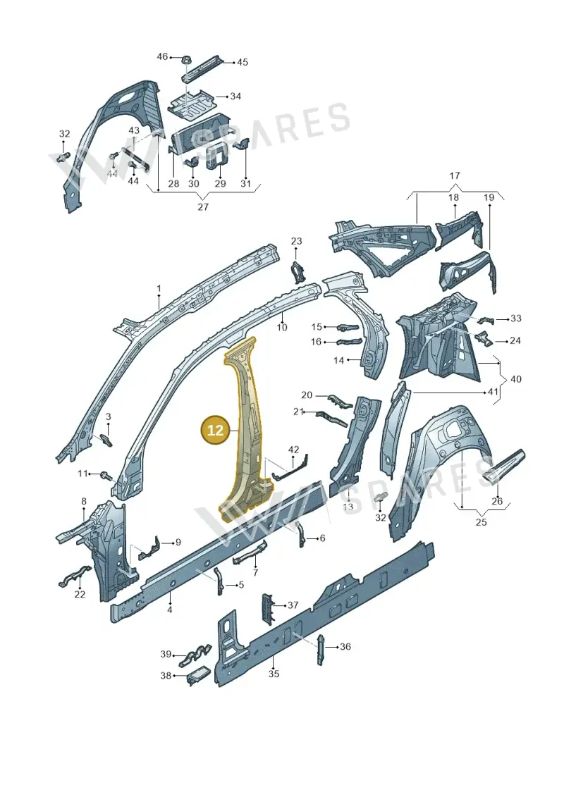 4N0810119K — Audi A8 (2017-2025) diagram 838809100, position 12