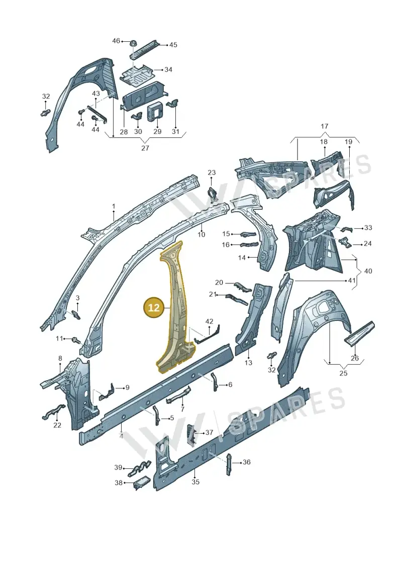 4N0810119M — Audi A8 (2017-2025) diagram 838809000, position 12
