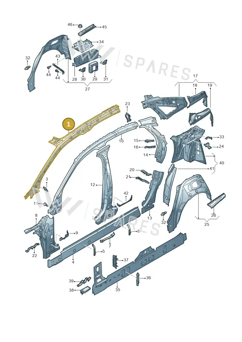 4N0810179TB — Audi A8 (2017-2025) diagram 838809000, position 1