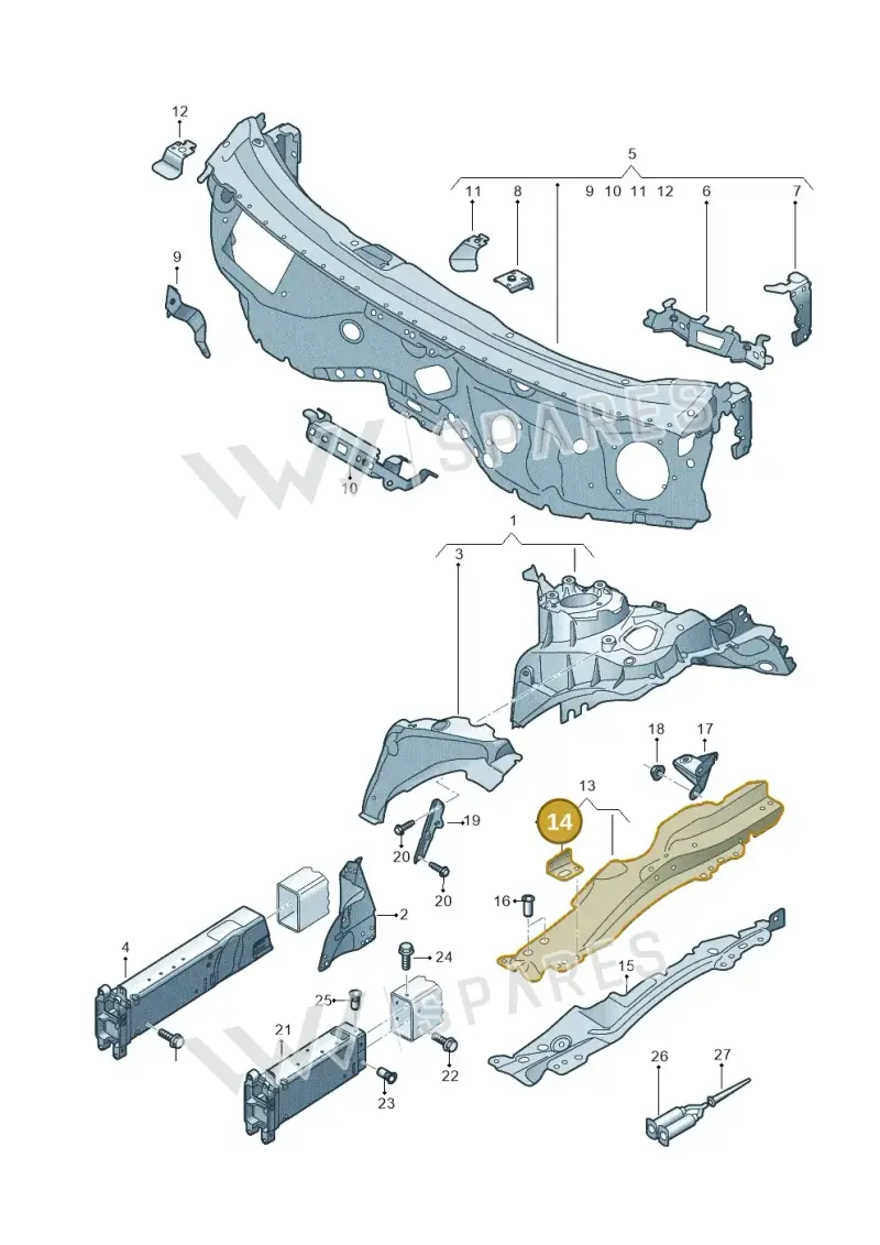 4N0810695B — Audi A8 (2017-2025) diagram 838805100, position 14