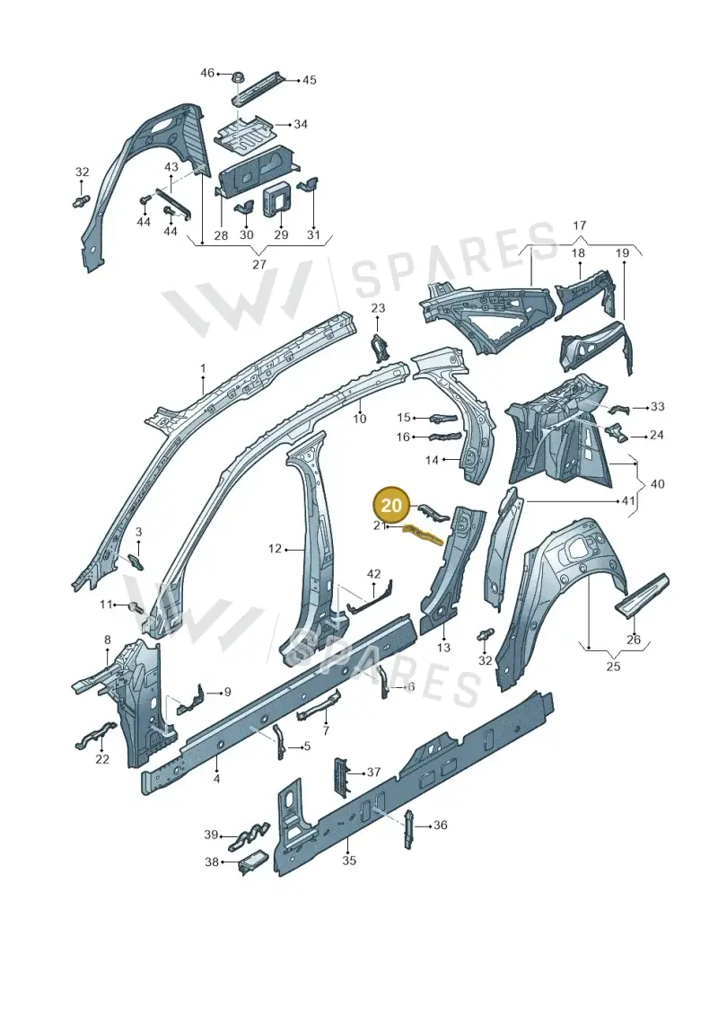 4N0810877C — Audi A8 (2017-2025) diagram 838809000, position 20
