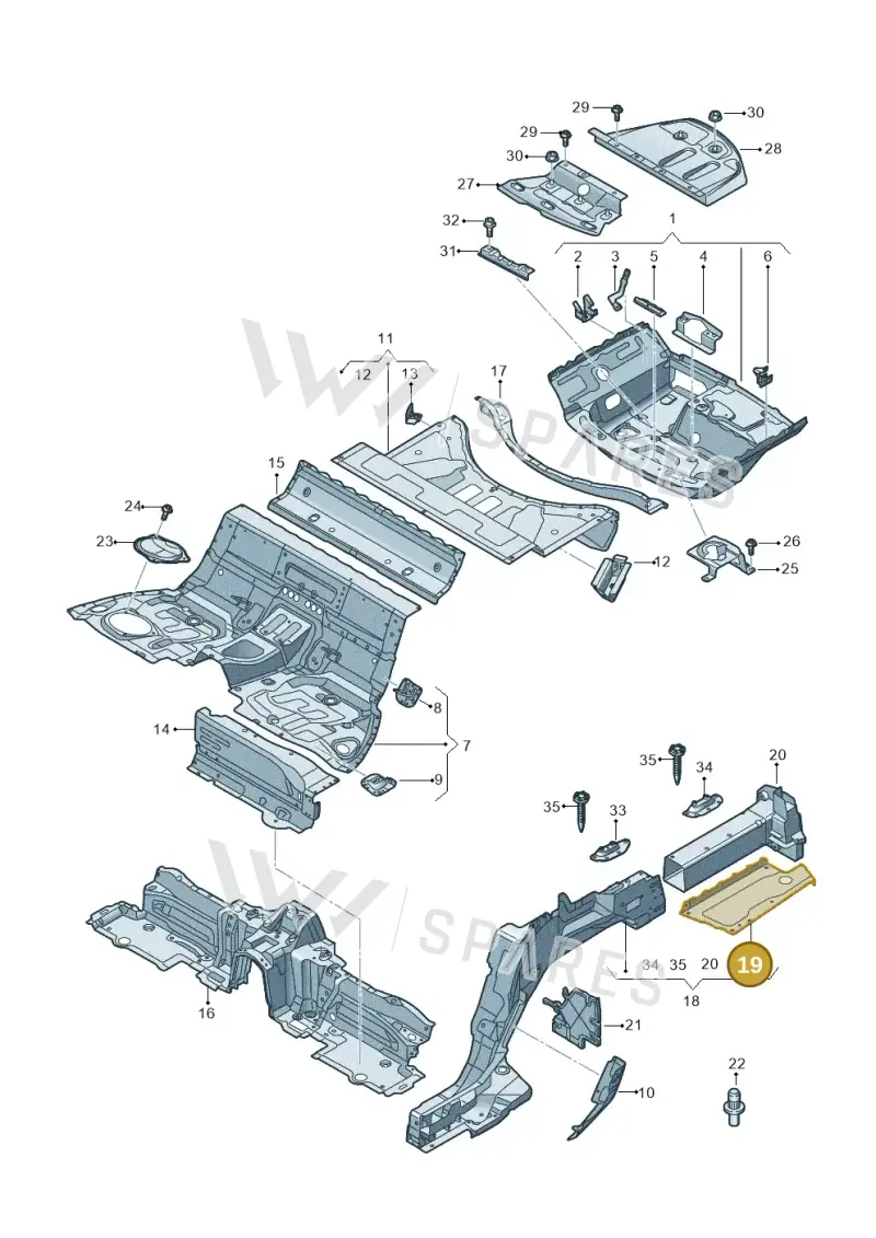 4N0813092 — Audi A8 (2017-2025) diagram 838803250, position 19
