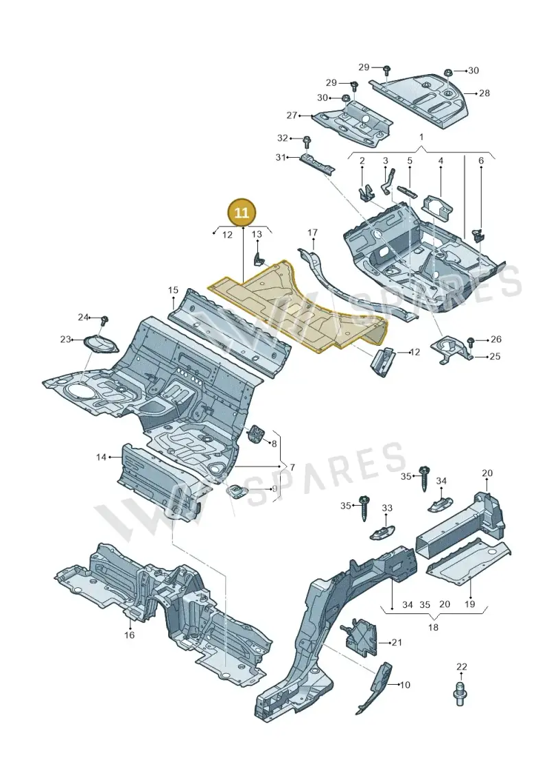 4N0813107B — Audi A8 (2017-2025) diagram 838803250, position 11