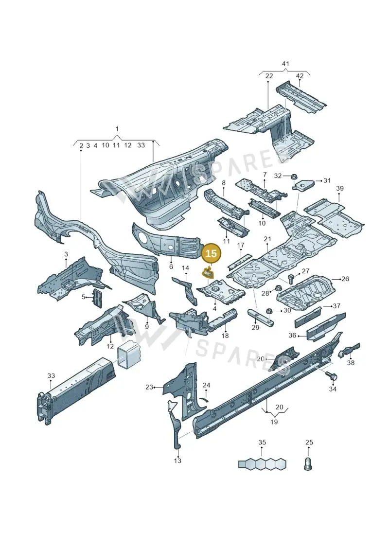 4N0814307F — Audi A8 (2017-2025) diagram 838803150, position 15