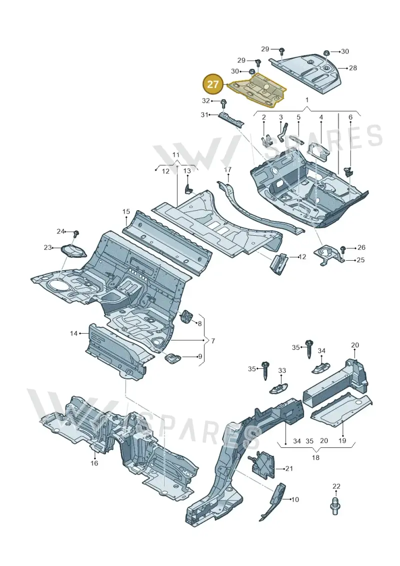 4N0814345E — Audi A8 (2017-2025) diagram 838803250, position 27
