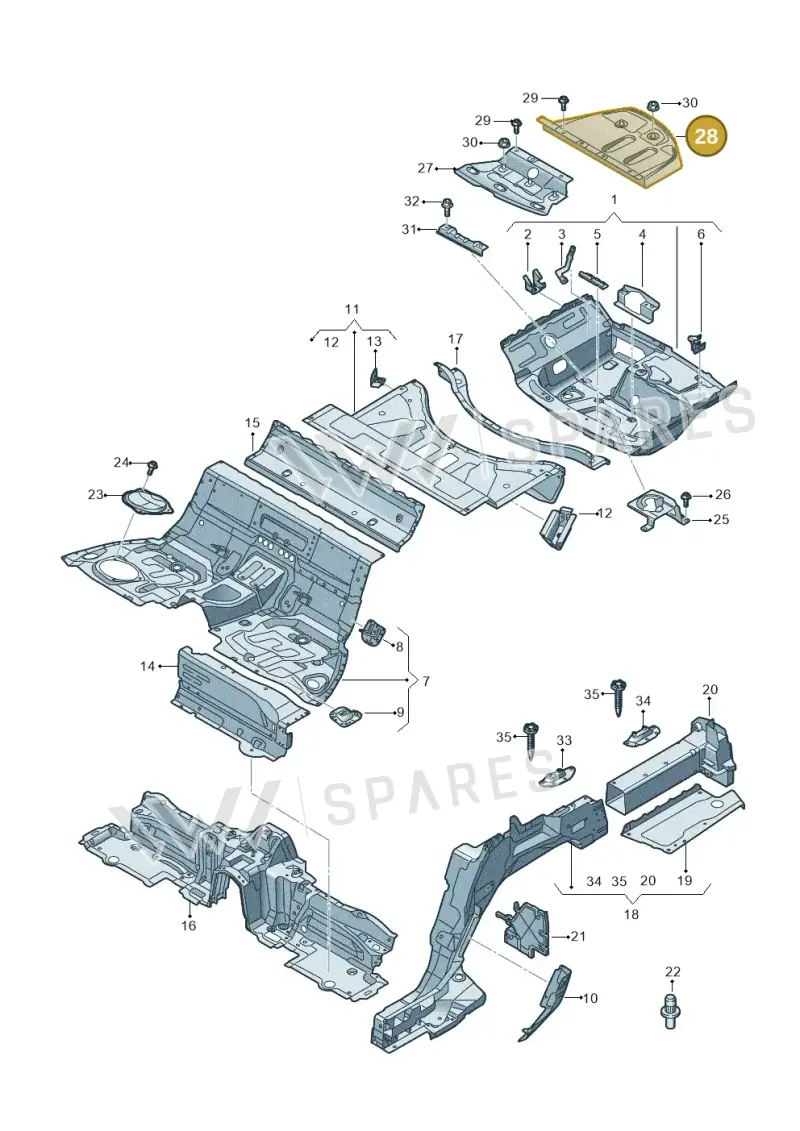 4N0814346D — Audi A8 (2017-2025) diagram 838803250, position 28