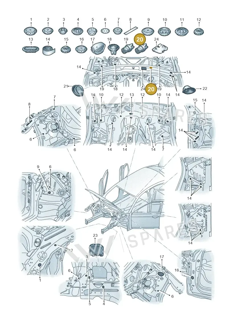 4N0815941 — Audi A8 (2017-2025) diagram 838803330, position 20