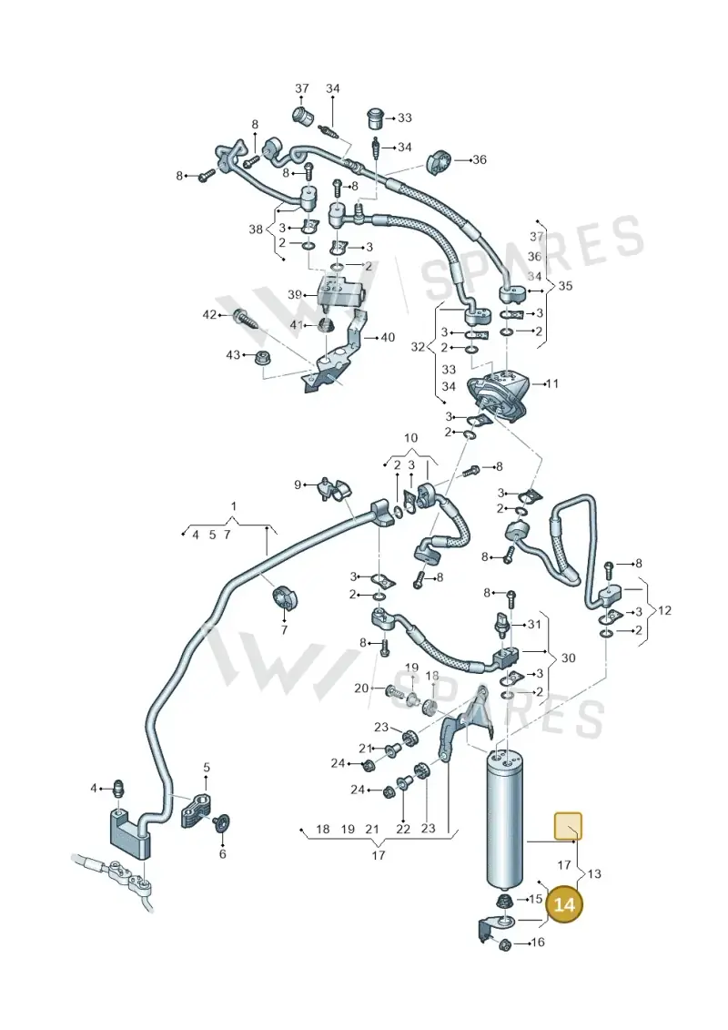 4N0816595E — Audi A8L (2017-2022) diagram 838260050, position 14