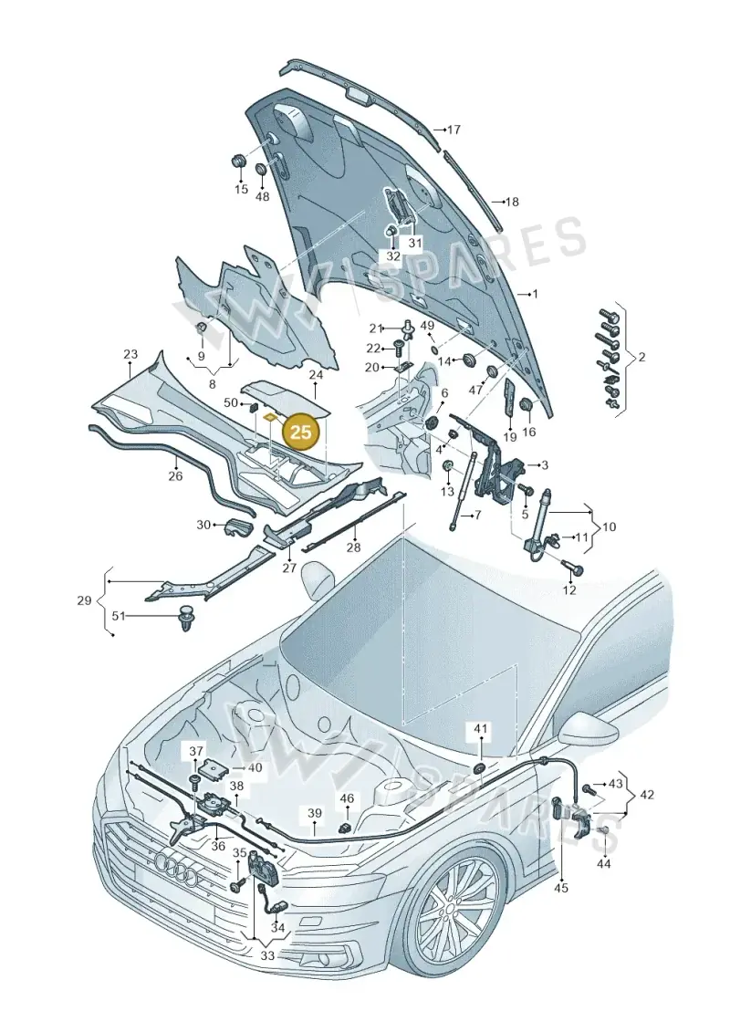 4N0819448A9B9 — Audi A8 (2017-2025) diagram 838823000, position 25