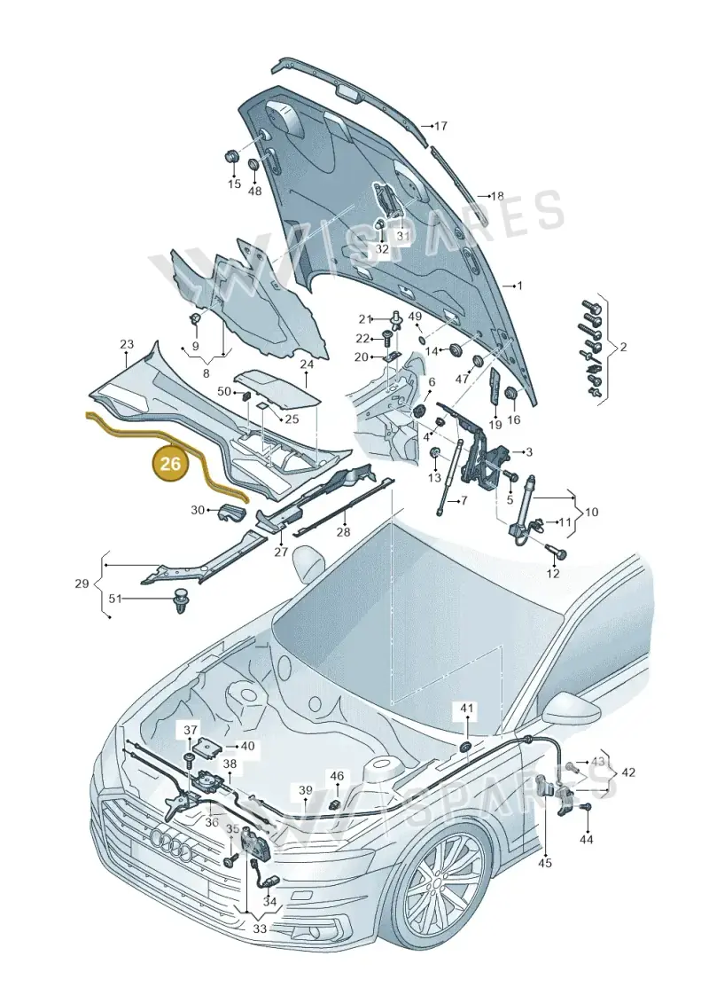4N0823723 — Audi A8 (2017-2025) diagram 838823000, position 26