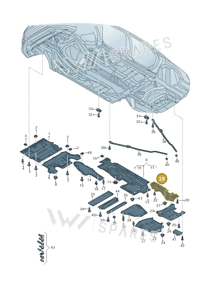 4N0825216D — Audi A8L (2017-2022) diagram 838825100, position 19