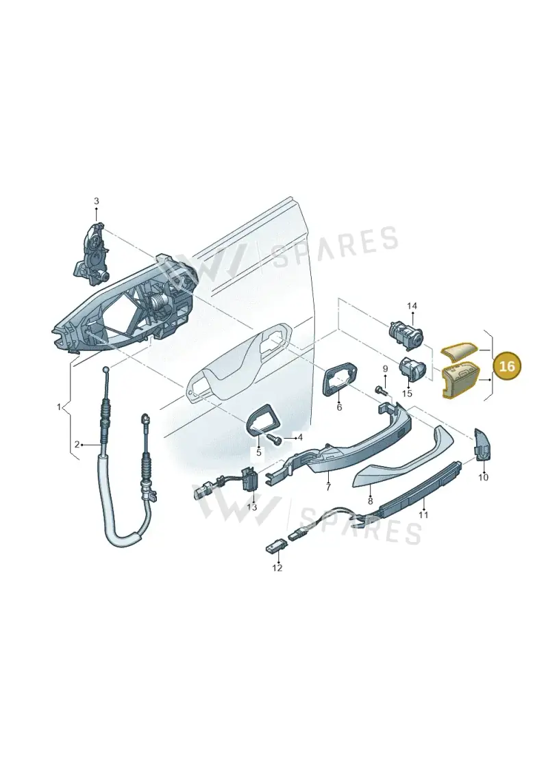 4N0837876AGRU — Audi A8L (2017-2022) diagram 838837000, position 16