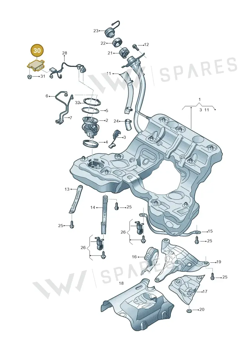 4N0906093F — Audi A8 (2017-2025) diagram 838201110, position 30