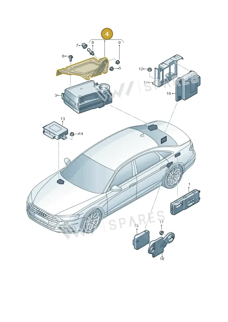 4N0907349 — Audi A8 (2017-2025) diagram 838959400, position 4