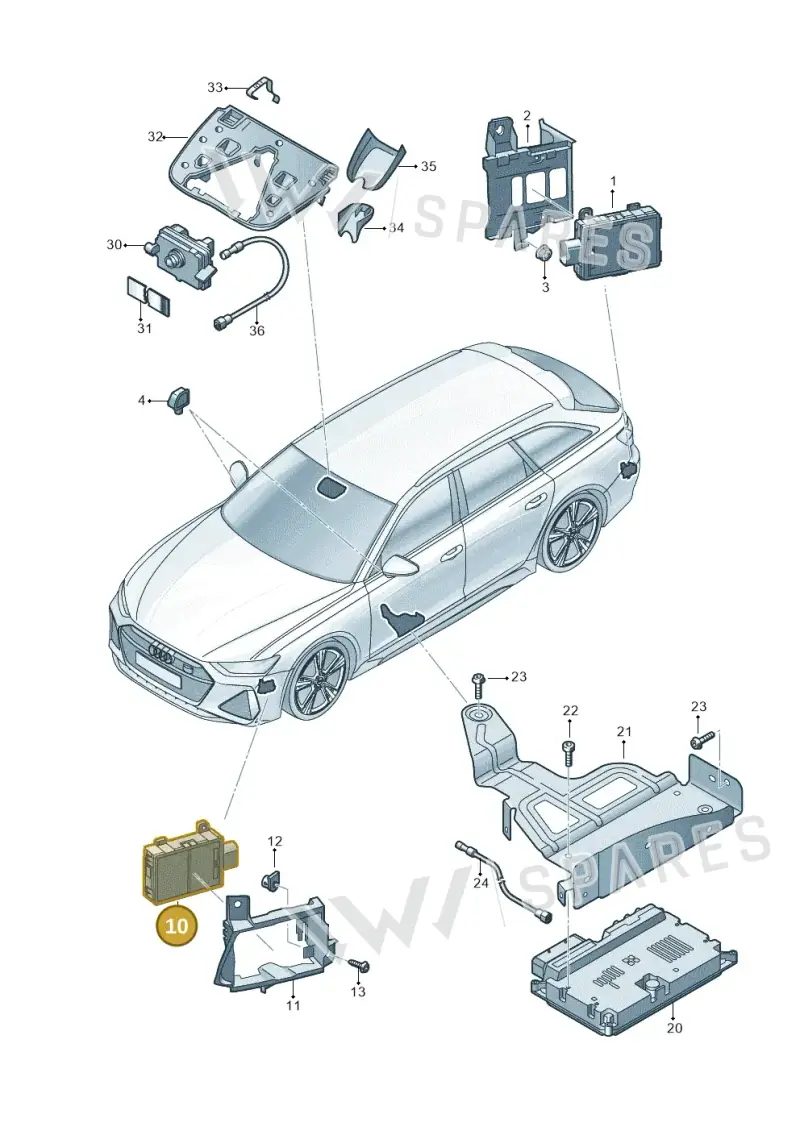 4N0907669AH — Audi RS6 Avant (2019-2025) diagram 537907220, position 10