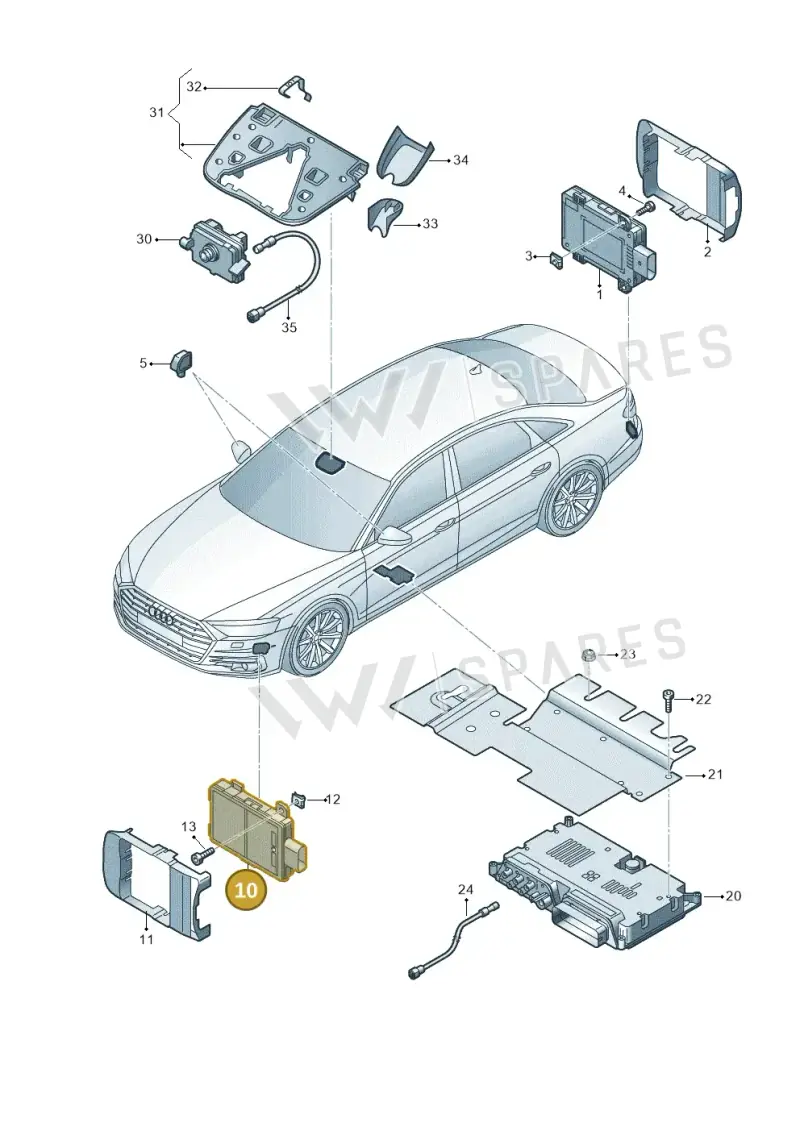 4N0907669AM — Audi A8 (2017-2025) diagram 838907350, position 10