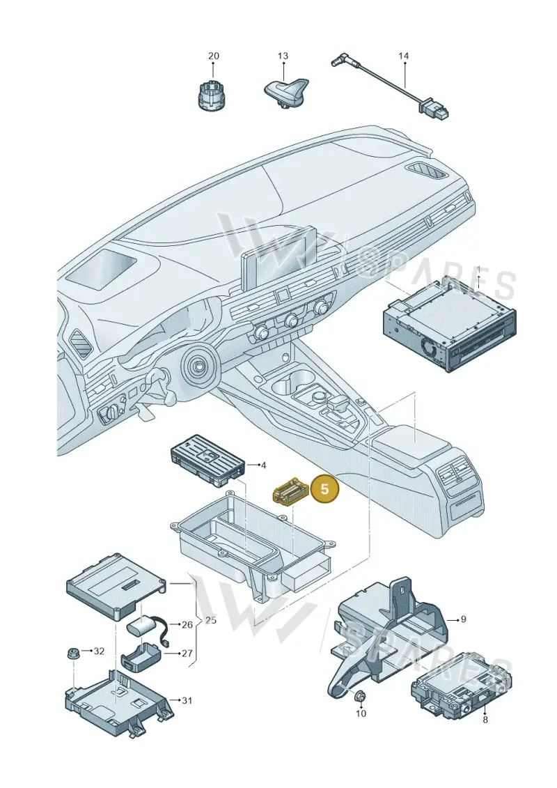 4N0959428C — Audi RS5 Sportback (2017-2025) diagram 897035055, position 5