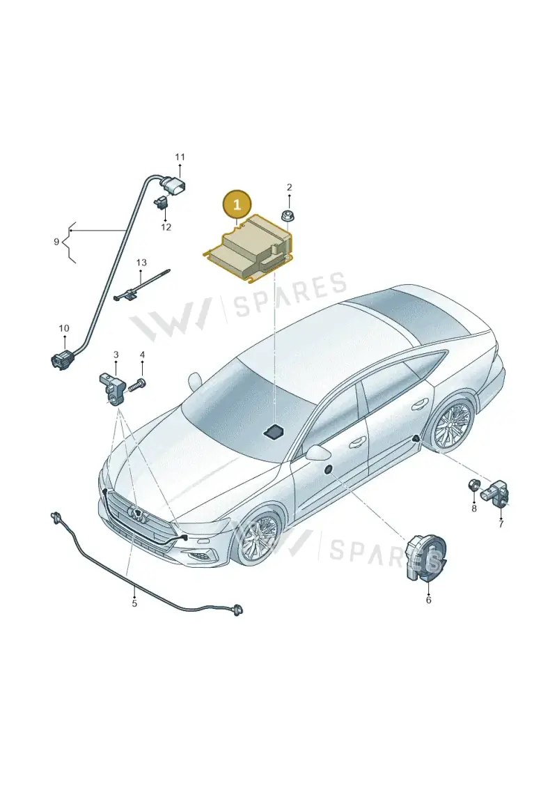 4N0959655AB — Audi RS7 Sportback (2019-2025) diagram 435959300, position 1