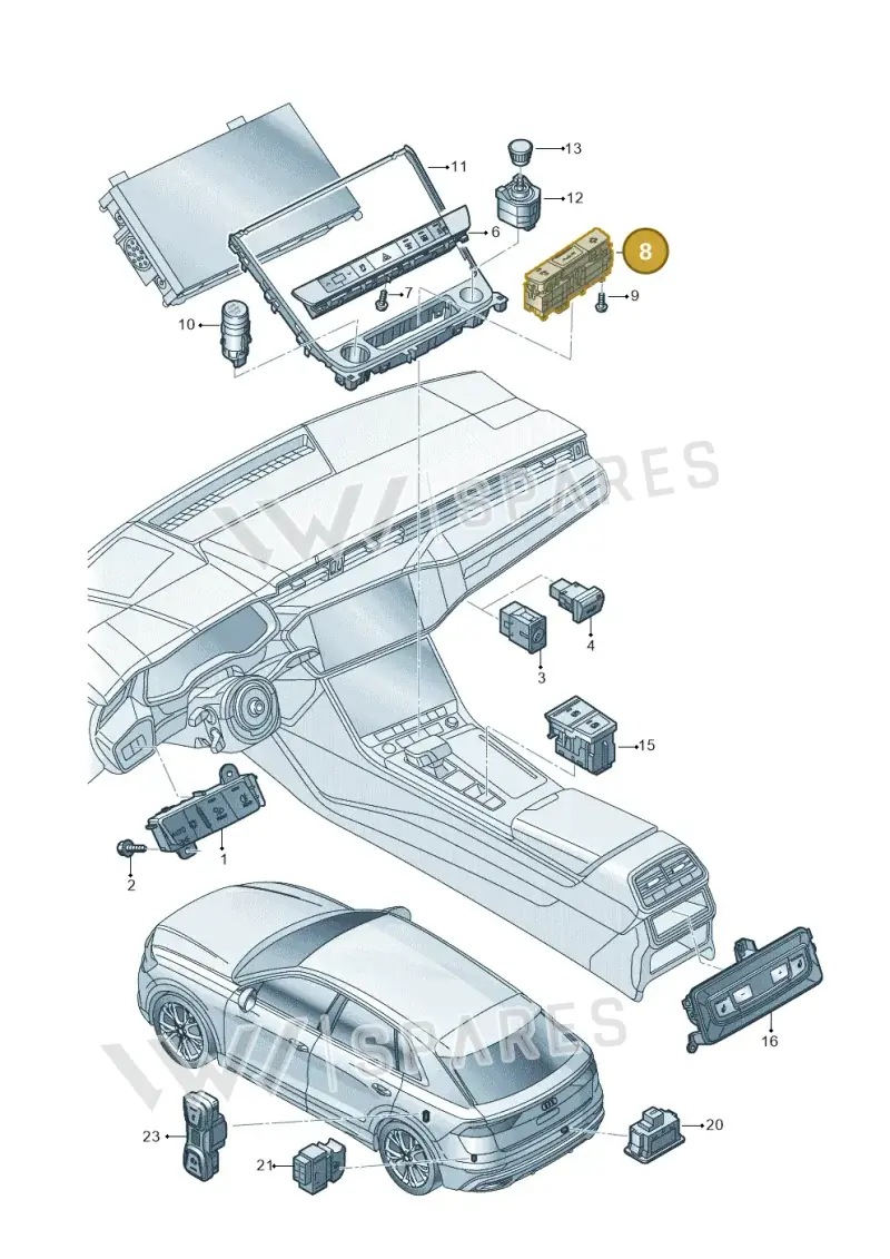 4N0959673D — Audi Q8 Quattro 3,0 (2018-) diagram 429941050, position 8