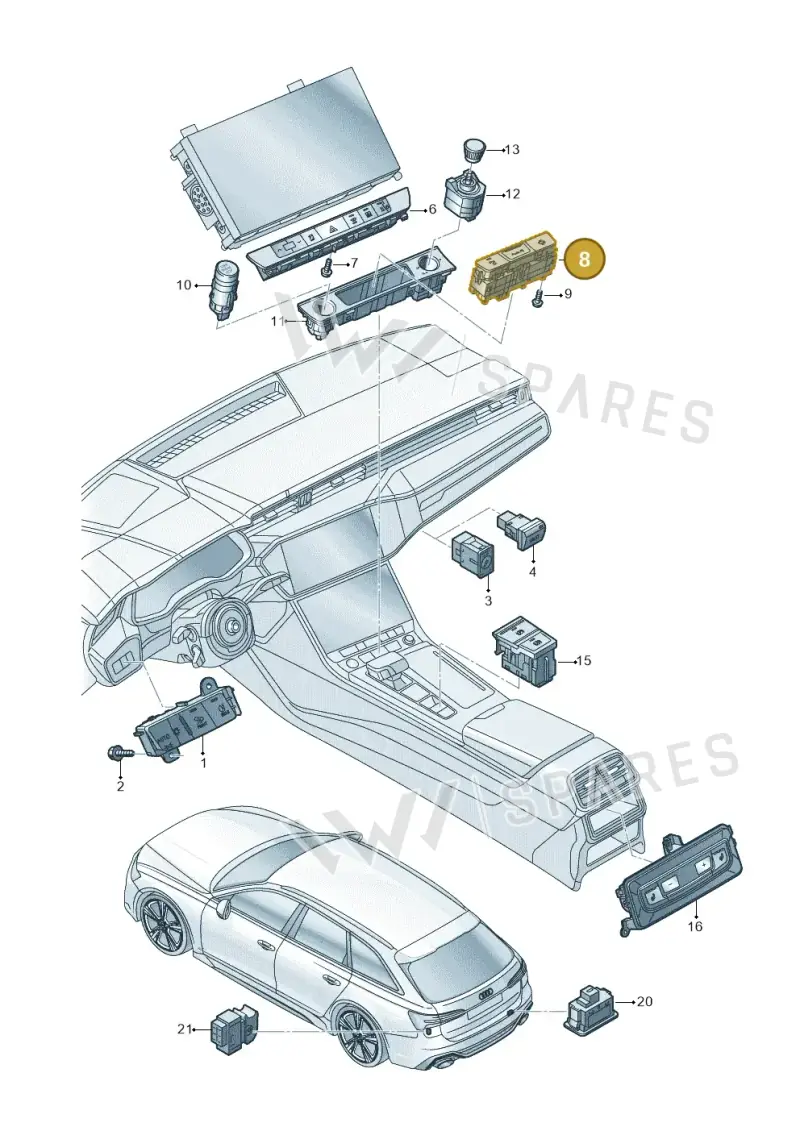 4N0959673F — Audi RS6 Avant (2019-2025) diagram 537941500, position 8
