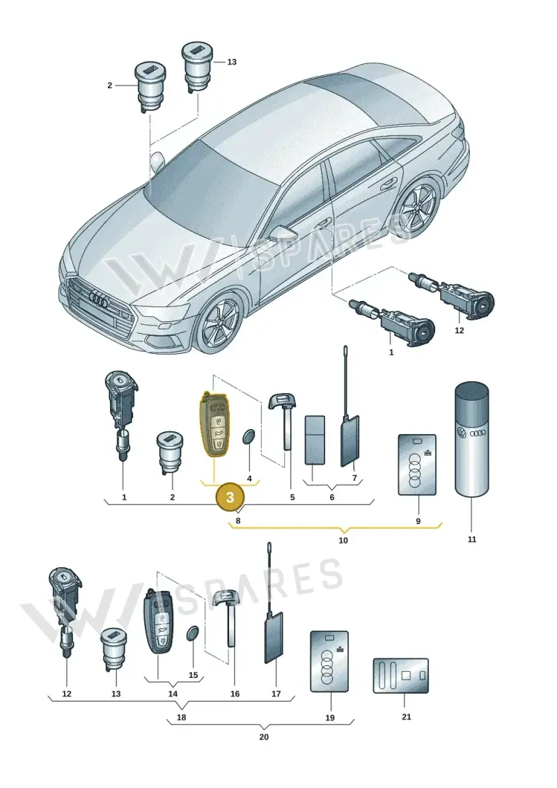 4N0959754AMTKE — Audi A6 (2018-2025) diagram 430837012, position 3