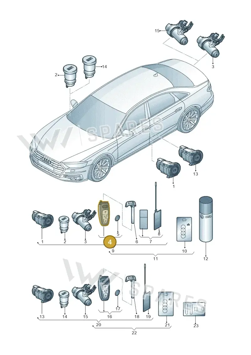 4N0959754AMTKE — Audi A8 (2017-2025) diagram 838837012, position 4