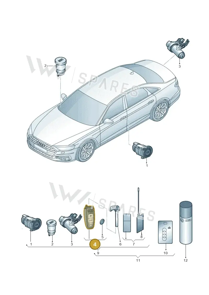 4N0959754AMTKE — Audi A8 (2017-2025) diagram 838837100, position 4