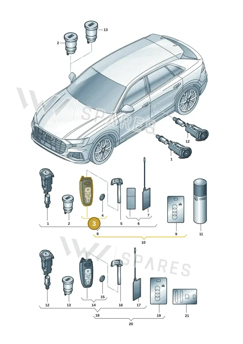 4N0959754AMTKE — Audi Q8 (2018-2025) diagram 429837012, position 3