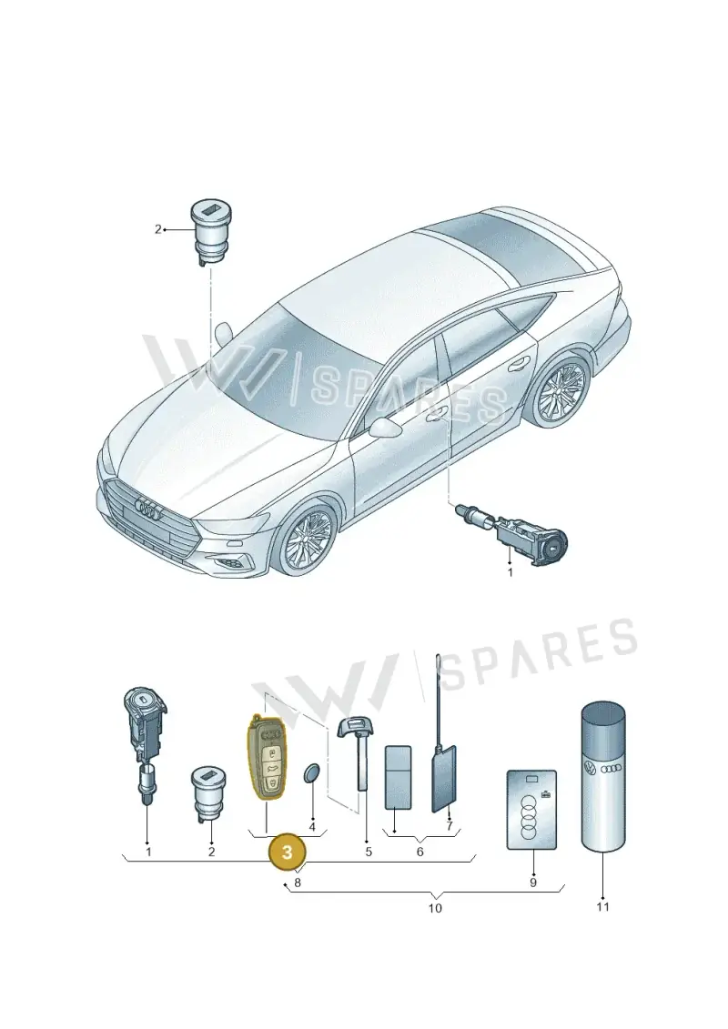 4N0959754CPTKE — Audi A7 Sportback (2018-2025) diagram 435837100, position 3