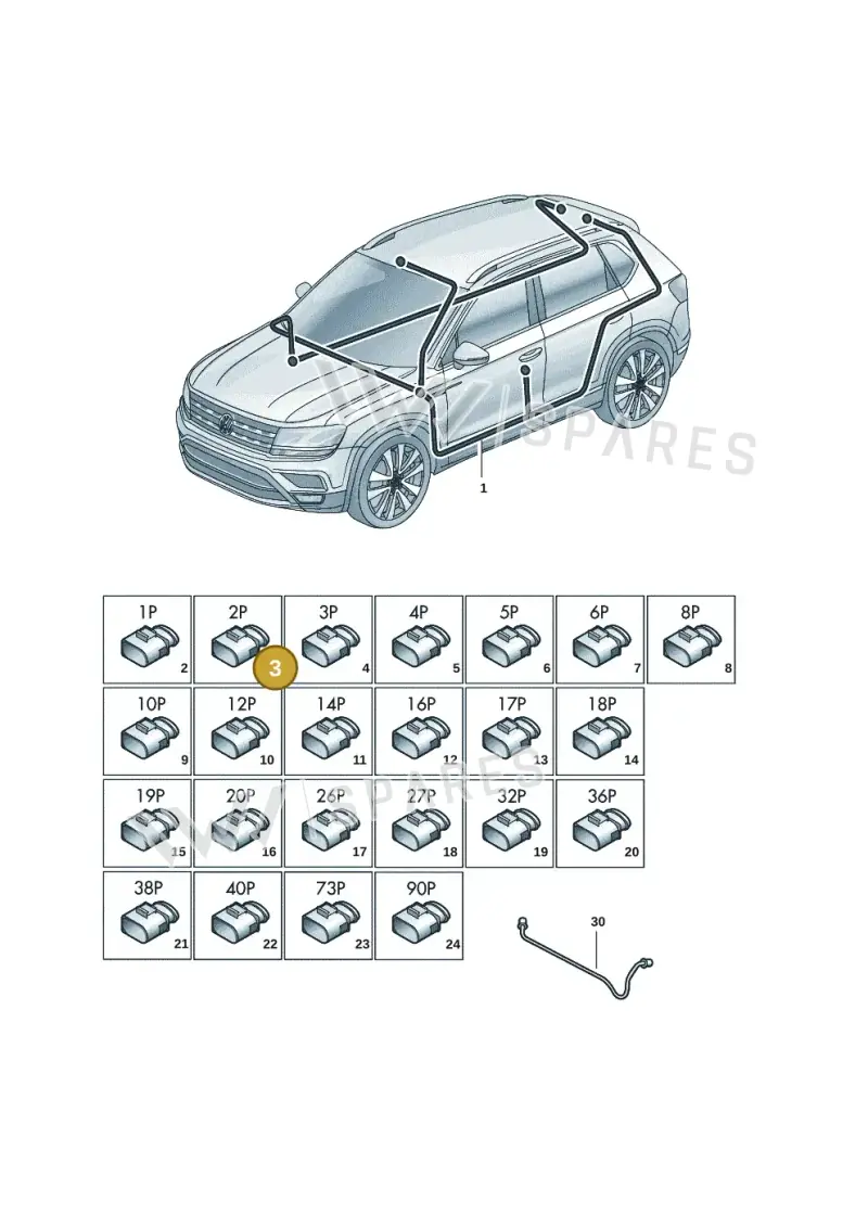 4N0971259 — Volkswagen Taos 1.4 (2020-2024) diagram 2gm971082, position 3
